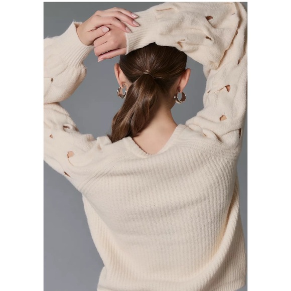 Anthropologie Caballero Cable-Sleeve Sweater - Picture 12 of 12